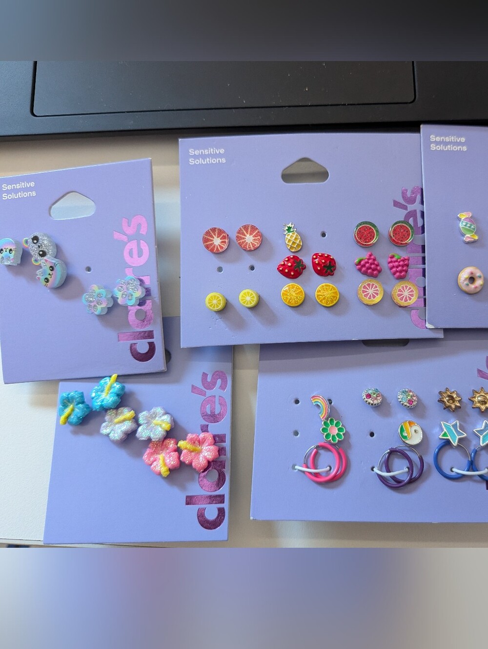 Lot Of 24 Claire's Sensitive Solution Junior Ear Rings